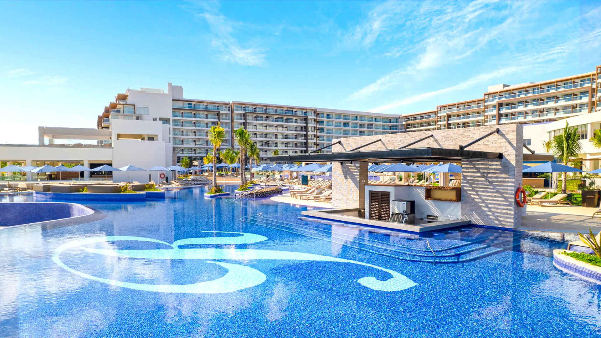 Private terrace suite at Royalton Splash Riviera Cancun with a plunge pool overlooking the Caribbean Sea.